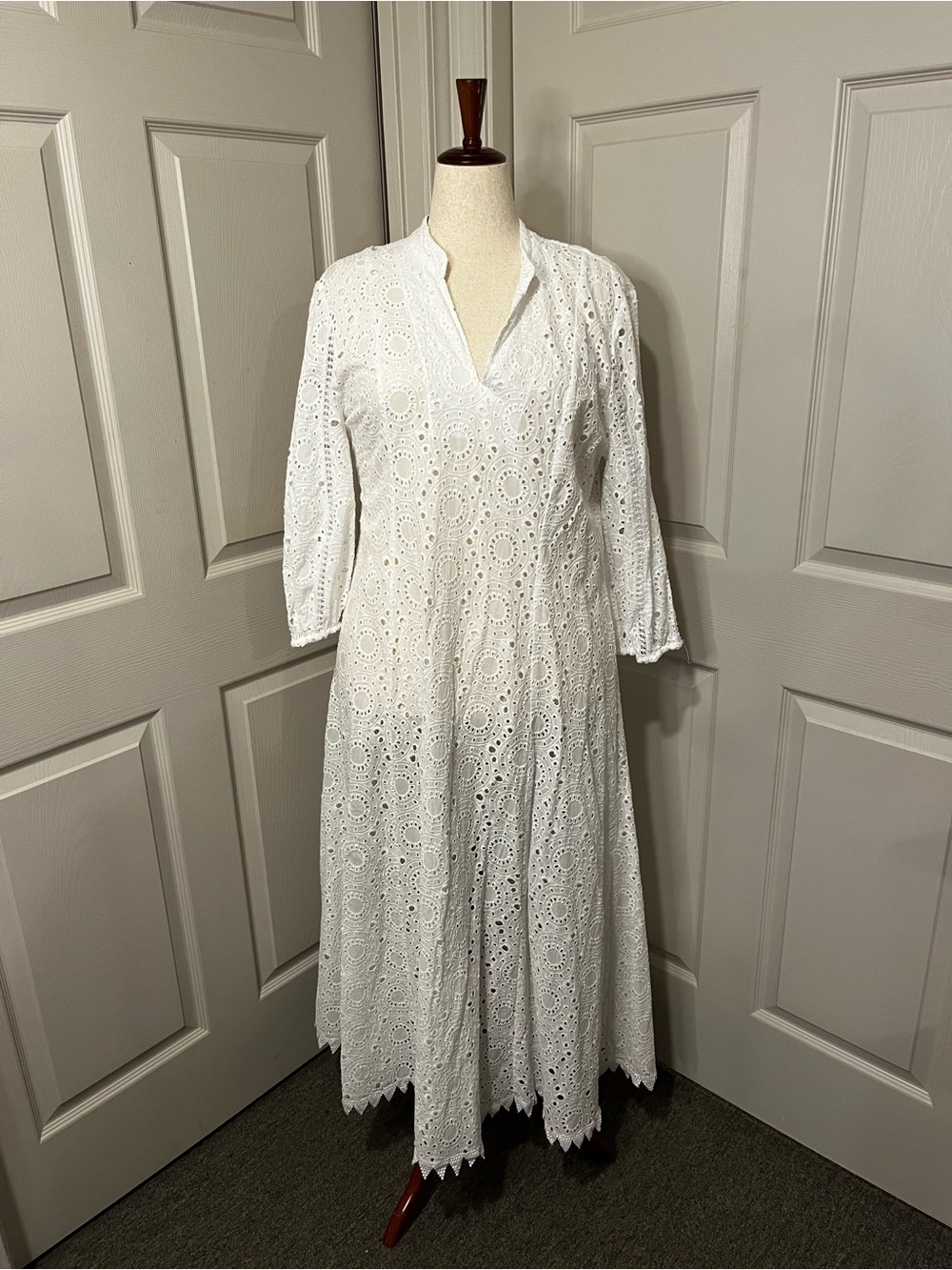 Tyler Boe White Eyelet Cover Up Maxi Dress Size XL